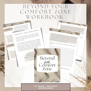 The Comfort Zone Journal Workbook, Challenge Yourself Expand Your Comfort Zone, Personal Development, Printable Pages A4, A5, US Letter