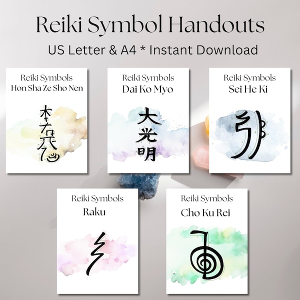 REIKI SYMBOLS for Reiki Healing, Reiki Wall Hanging for Spa Studio Decor, Reiki Healing Symbols Wall Art, Digital Reiki Print, Spiritual Art