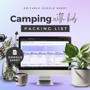 Family Camping Packing List Template in Google Sheets Custom Packing Checklist Instant Download Printable Digitally Editable Format, Kids