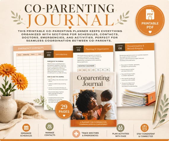 Co-Parenting Planner Journal: 29-Page Organizer (PDF Download)