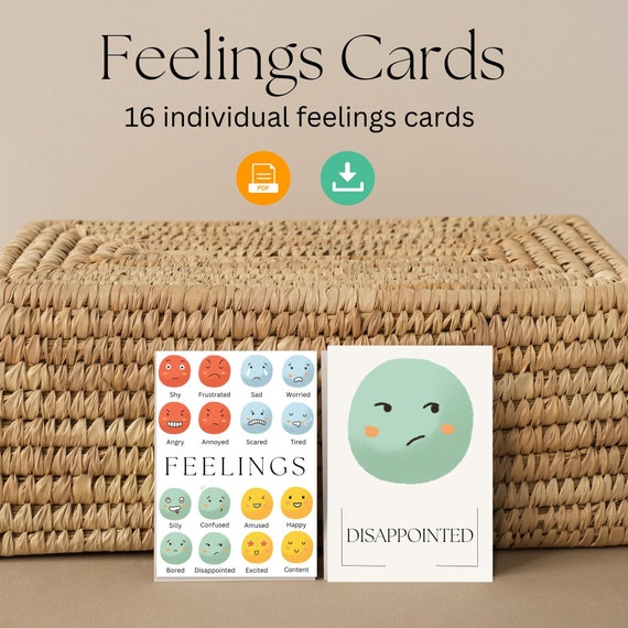 Feelings Cards: Mental Health, Therapy, Emotions (PDF)