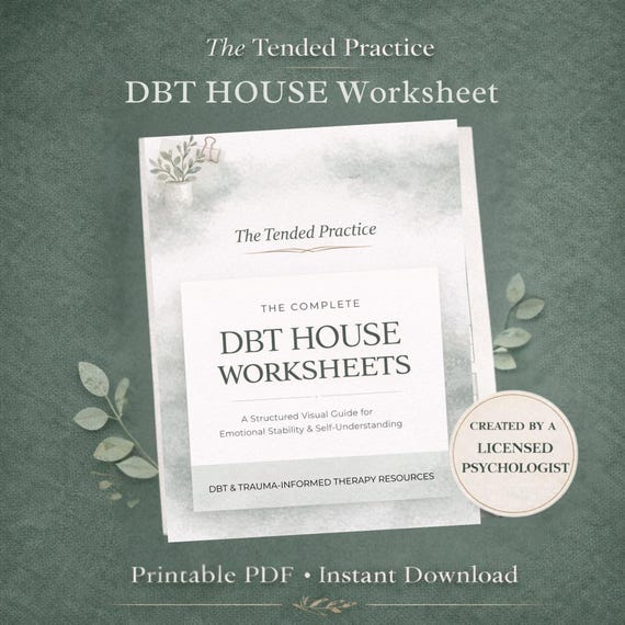 DBT House Worksheet: Digital Download for Emotional Regulation, Coping Skills, Therapy Worksheets, DBT Skills