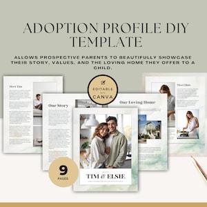 Adoption Profile Template, DIY Profile Book, Adoption Profile Book Custom, Adoption Profile Book, Digital Template, Prospective Parents