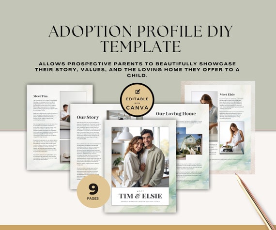 Adoption Profile Template, Customizable 9-Page Book (Digital Download)