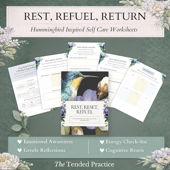 Self Care and Gratitude Worksheet for Adults, Emotional Regulation, Printable Healing Tool, Mental Health Resource, Anxiety Aid
