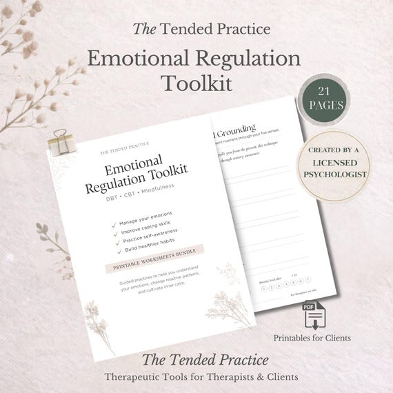 Emotional Regulation Addiction Coping Skills Worksheets, DBT & CBT Bundle