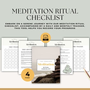 Meditation Tracker | Self Care Planner | Meditation Log | Mindfulness Journal | Digital Meditation Journal | Positive Affirmations