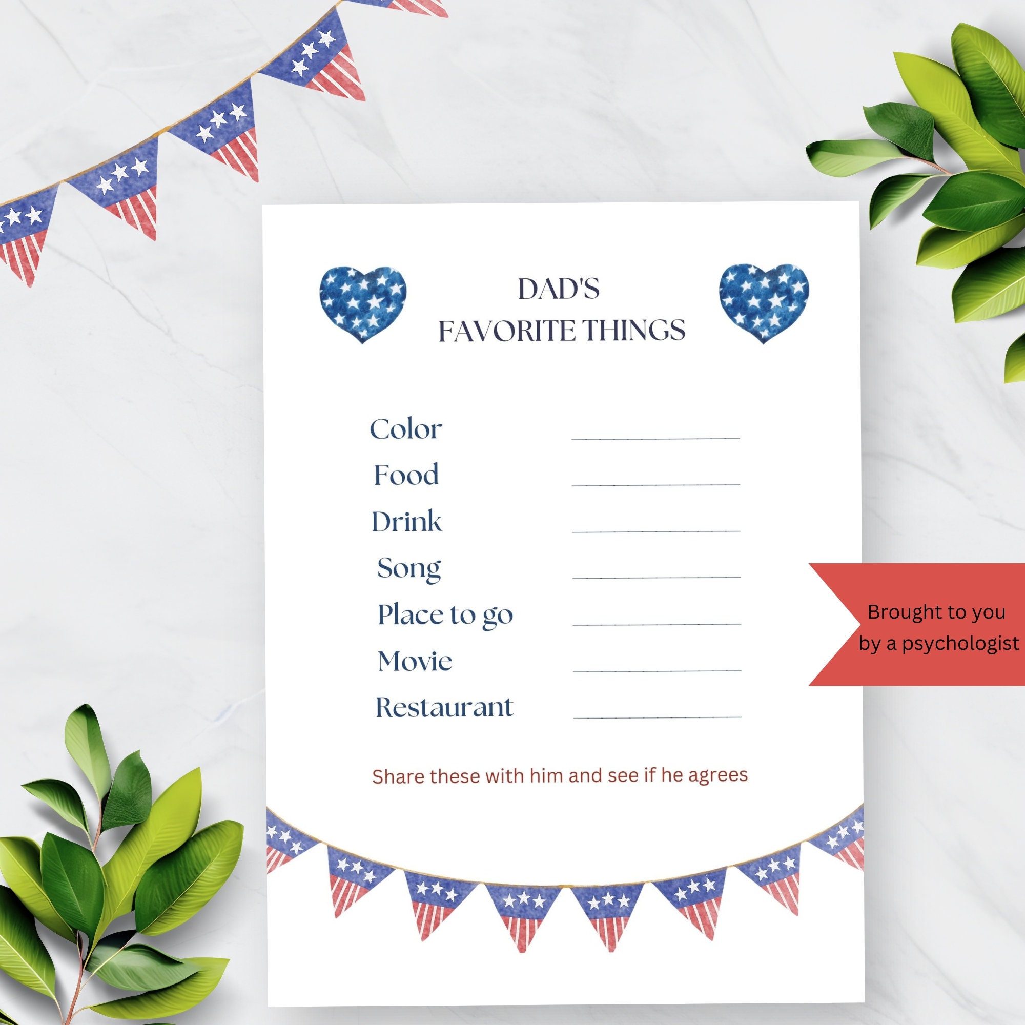 Printable All About Dad Fill in Template, Fathers Day Gift From Family ...