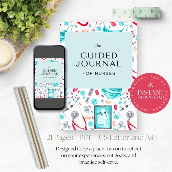 Guided Journal for Nurses, Self-Care Resource (Printable PDF)