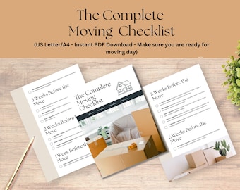 House Moving Checklist, Room-by-Room Guide (PDF Download)