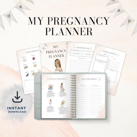Pregnancy Planner, Digital Record Book, Expecting Mom Gift (PDF & Canva)