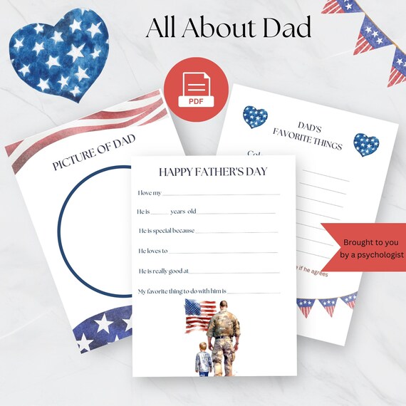 All About Dad Printable, Father's Day Fill-In Interview (PDF)