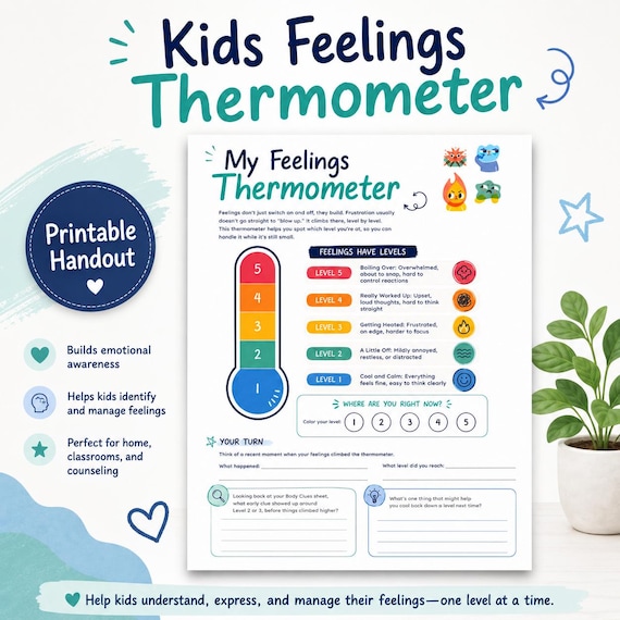 Feelings Thermometer For Kids – Self Regulation Tool To Manage Emotions