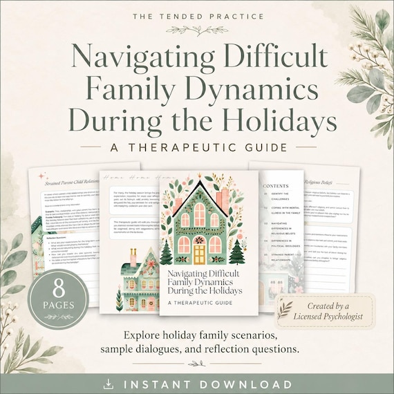 Holiday Family Dynamics Guide, Therapy Worksheets (Digital Download)