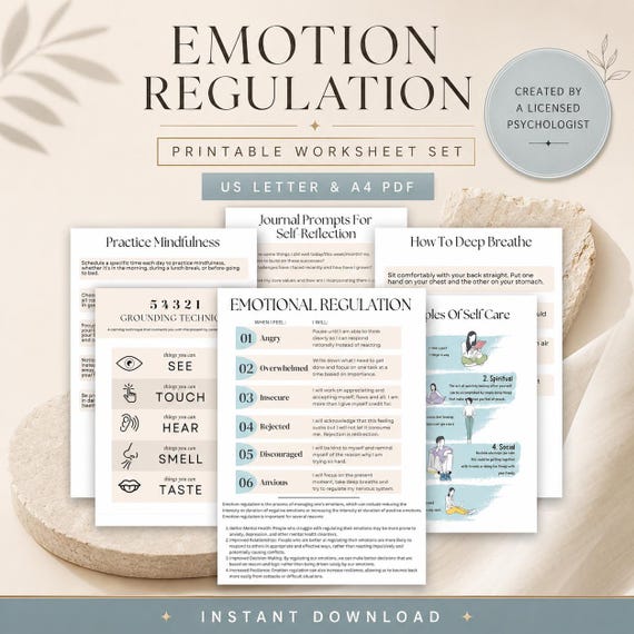 Emotion Regulation & Coping Skills Handouts | Therapy Resources (PDF)