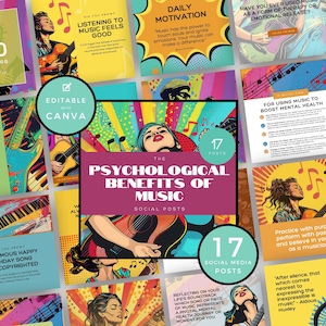 Plantillas de Instagram de salud mental / Plantillas de Instagram de terapeutas / Publicaciones de salud mental / Publicaciones positivas en redes sociales de cuidado personal / Música