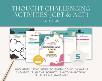 CBT-ACT-therapiewerkbladen voor kinderen, copingvaardigheden (digitale download)