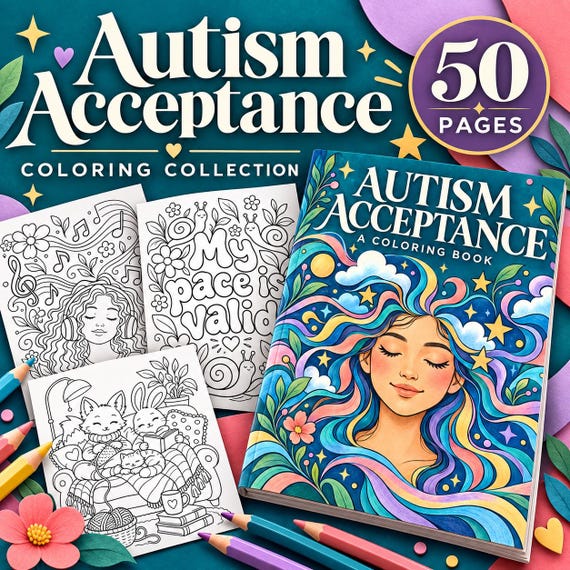 Coloring Pages Autism For All: Fun Activities, Autism Awareness & Sensory Color Book