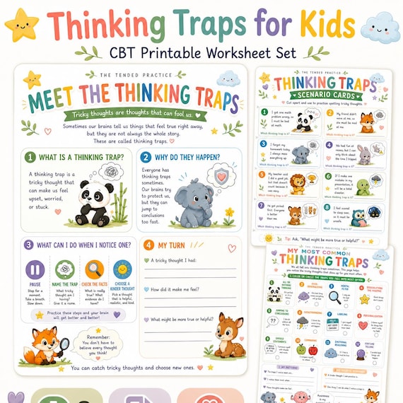 Thinking Error for Kids, Printable Worksheets