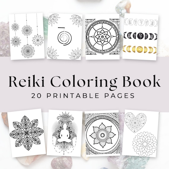 Reiki Mandala Coloring Pages for Adults, Relaxation Art (Digital Download)