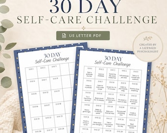 Plan de seguimiento del reto de autocuidado de 30 días (PDF) para imprimir