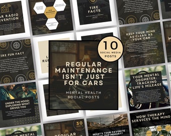 Men's Mental Health Instagram Templates | Car Metaphors (Canva Editable)