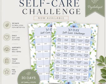 Self-Care 30-Day Challenge Tracker Printable (PDF)