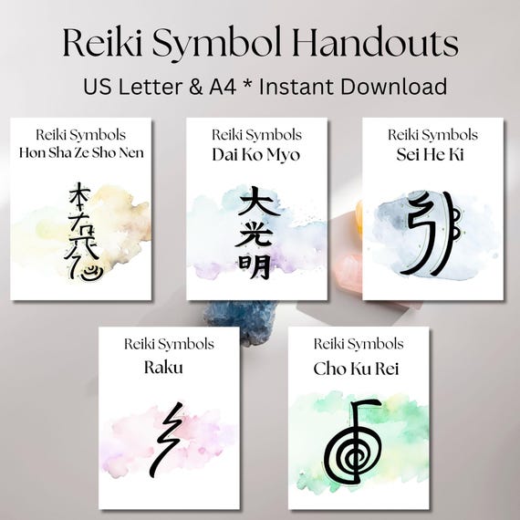 Reiki Symbols Wall Art Prints for Healing, Spa Decor (Digital Download)