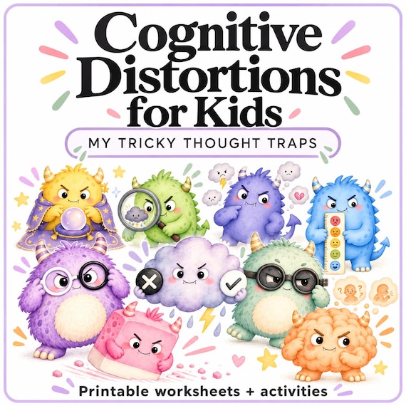 Cognitive Distortions Worksheets For Kids - Fun Therapy Printables To Enhance Coping Skills And Emotional Regulation