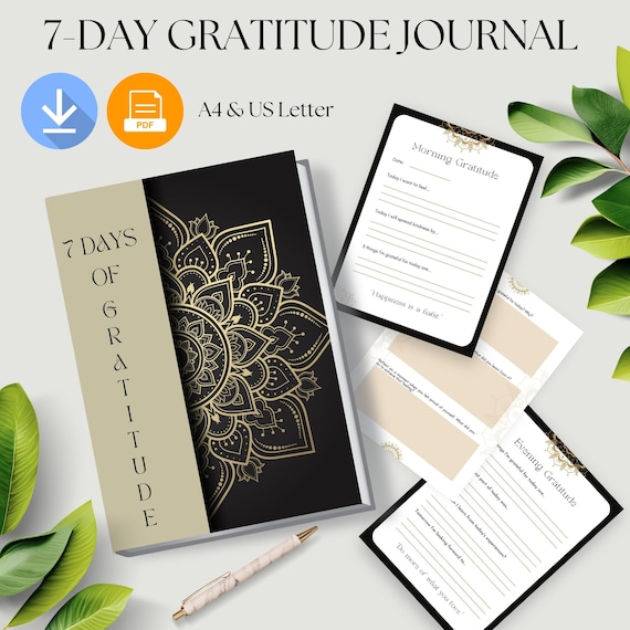 Daily Gratitude Journal for iPad | Mandala Design (PDF)