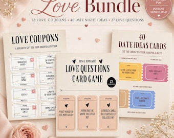 Couples Love Coupon Book, Date Ideas & Questions (Digital Download)