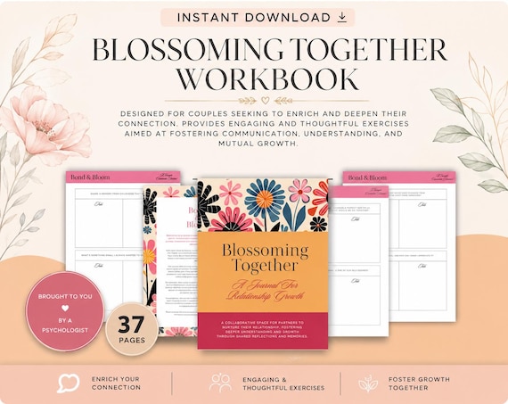 Couples Therapy Workbook | Intimacy Prompts (PDF Pattern)