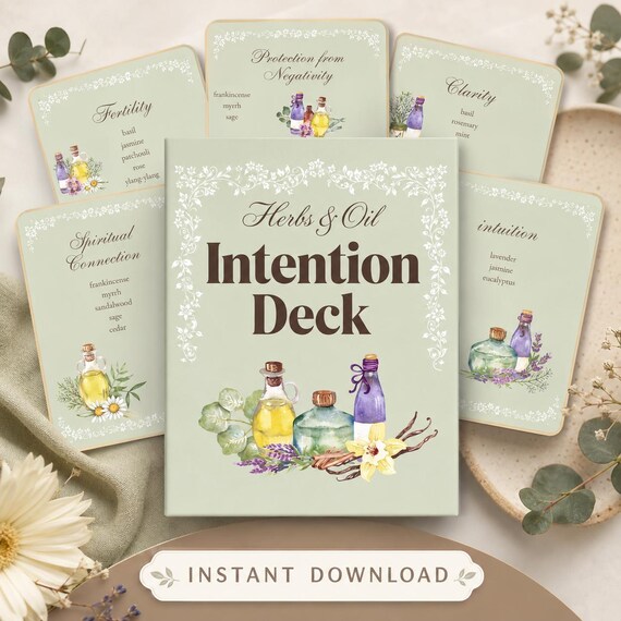 Herbal Intention Card Deck, Healing Properties, Manifestation (PDF Print)