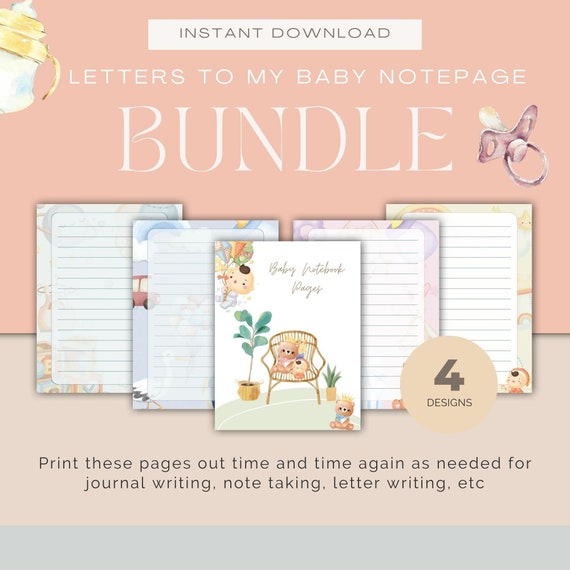 Letters to My Baby Lined Notepage Bundle – 4 Designs (PDF)
