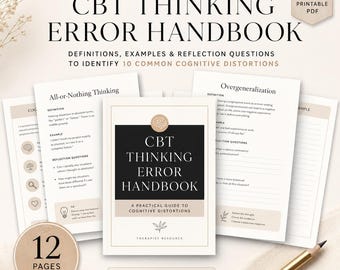 CBT Cognitive Distortions Handbook | Thinking Errors, Therapy (PDF Pattern)