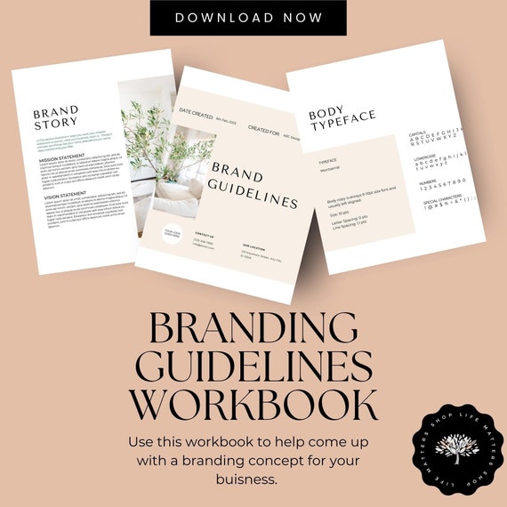 Branding Guidelines Workbook - Editable Canva Template (Digital)