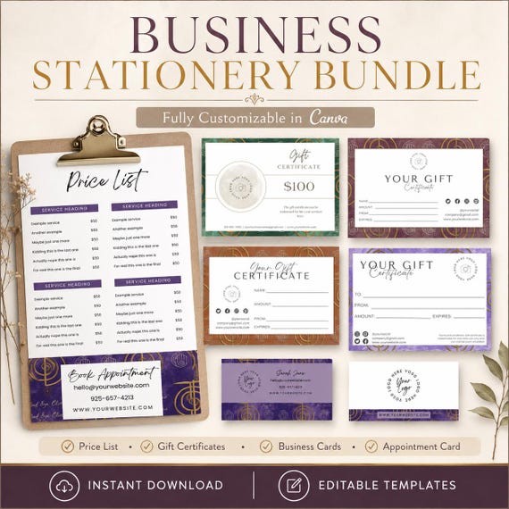 Chakra Business Branding Bundle, Canva Template (Digital Download)