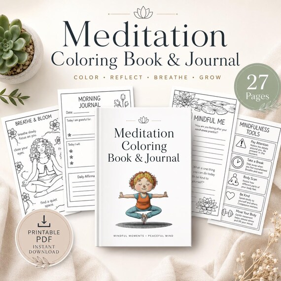 Mindfulness Meditation Journal and Coloring Book (PDF)