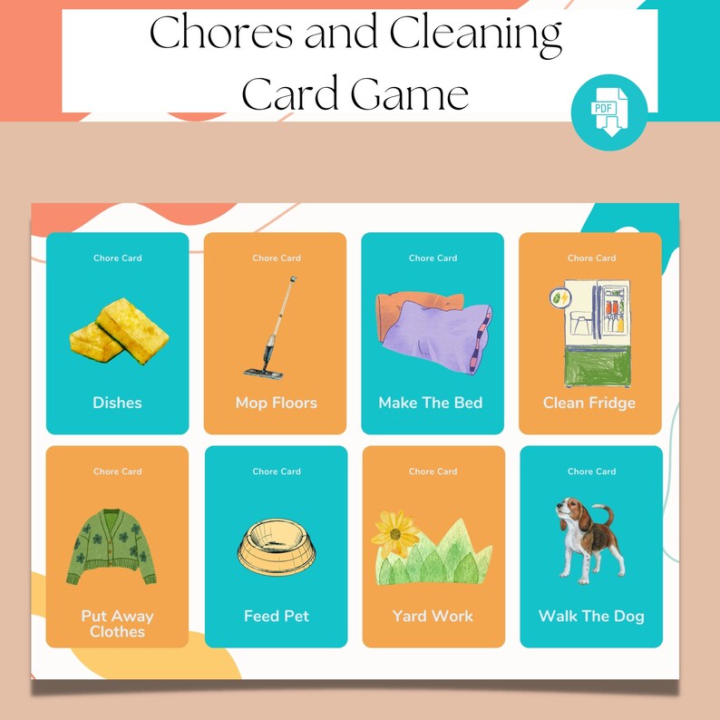 Chore Routine Card Game I Mix and Match I Visual Chore Cards I ...