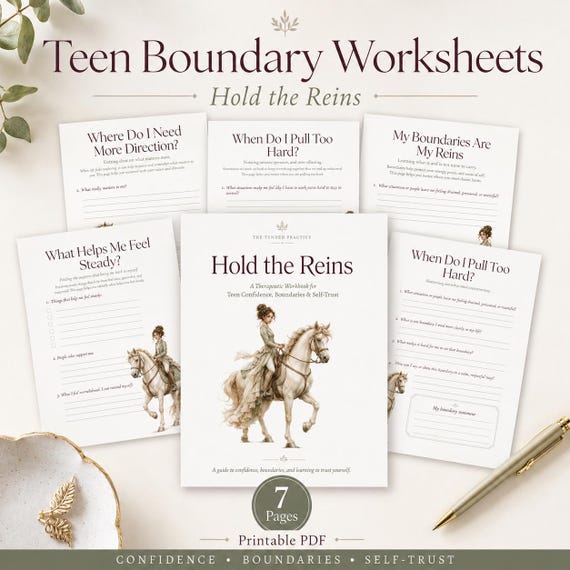 Boundaries Worksheets for Teens: Healthy Relationships, Self-Care Tools, Therapy Exercises, Mental Health PDF