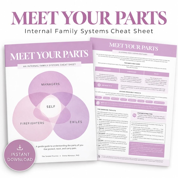Ifs Cheat Sheet, Therapy Worksheets And Parts Work Cards For Internal Family Support