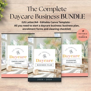 Home Daycare Business Plan, Child Care Business, Editable in Canva | Daycare Enrollment Forms, Home Daycare, Childcare Business, In Home