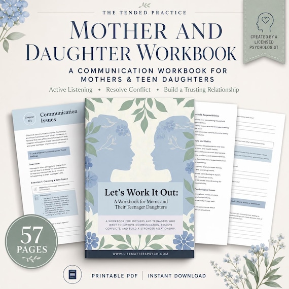 Mother-Daughter Communication Workbook | Teen Conflict Resolution (Digital Download)