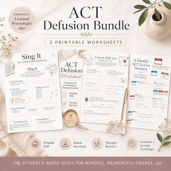 Acceptance And Commitment Therapy Defusion Bundle
