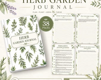 Planificador de jardín de hierbas imprimible, diario de jardinería (PDF)