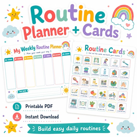 Routine Planner For Homeschooled Kids - Student Daily Checklist, Visual Schedule, Chore Chart And Homeschool Routine