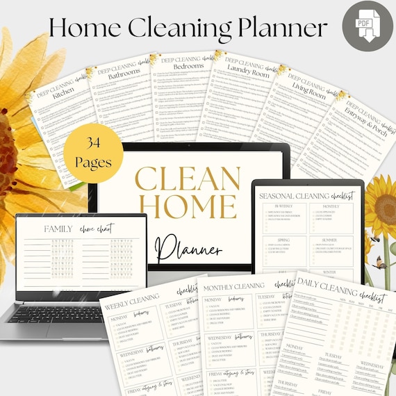 Home Cleaning Planner | Chores, Checklist, and Hacks (PDF)