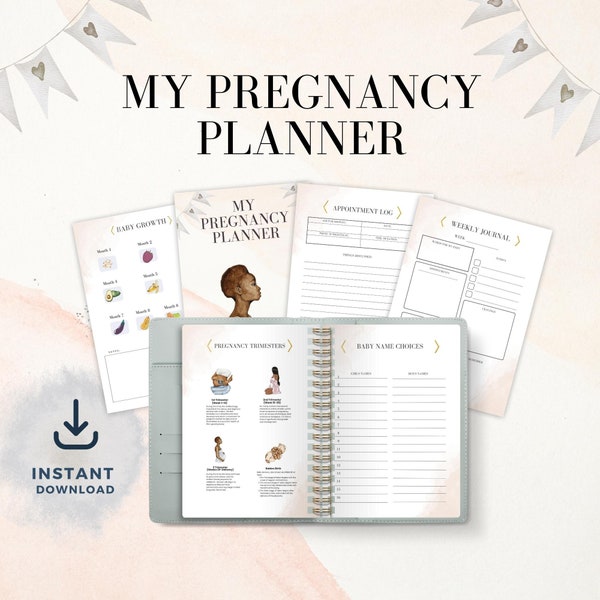 Pregnancy Planner, Mom-To-Be Planner, Pregnancy Journal, Digital Pregnancy Record Book, Pregnancy Diary, Pregnancy Gift, Expecting Mom Kit