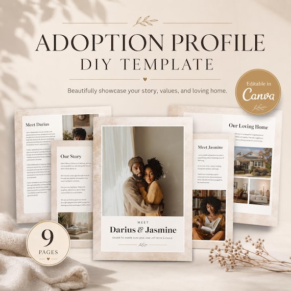 Adoption Profile Template, 9-Page DIY Profile Book (Digital Download)