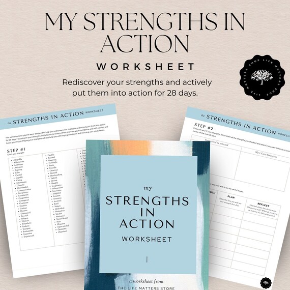 Strengths In Action Worksheet | Self Improvement, Self Coaching (PDF)